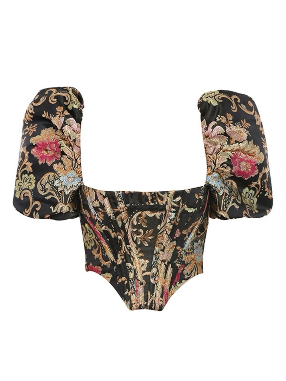 House of CB ISABELLA Brocade Jacquard Puff Sleeve Bustier size Small
